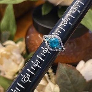 Elegant Silver and Blue Gemstone Ring